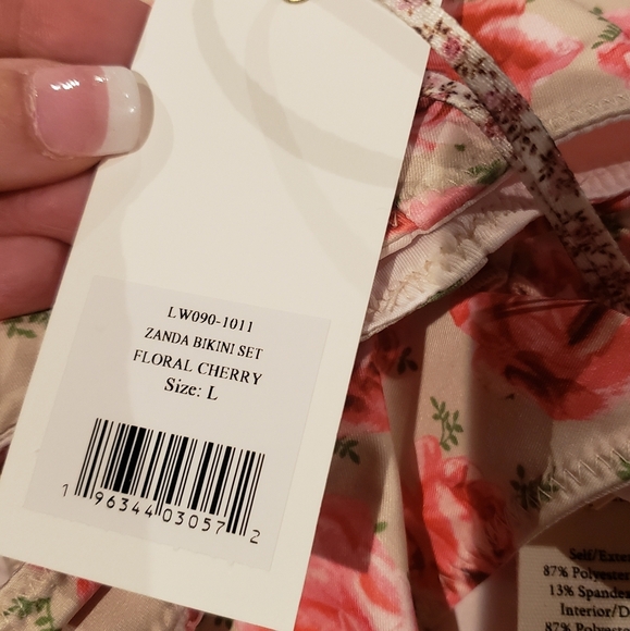 Loveshackfancy Zanda Bikini Set Floral Cherry NEW - Picture 6 of 8